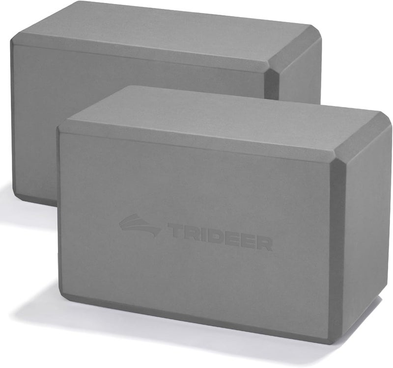 Trideer Yoga Blocks 2 Pack, Soft Non-Slip Foam Blocks with Beveled Edges for Alignment and Stretching in Yoga, Pilates, and Dance - Supportive, Lightweight, Odor Resistant, Latex-Free - Image 1